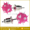 Fashion Silicone Mixed Color Spike Ball Earring Studs For Girls